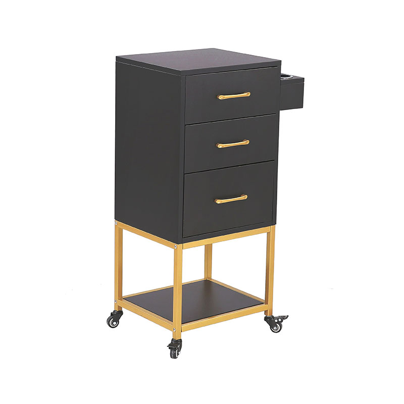 HZ2032 Crno-zlatna salonska kolica za pohranu