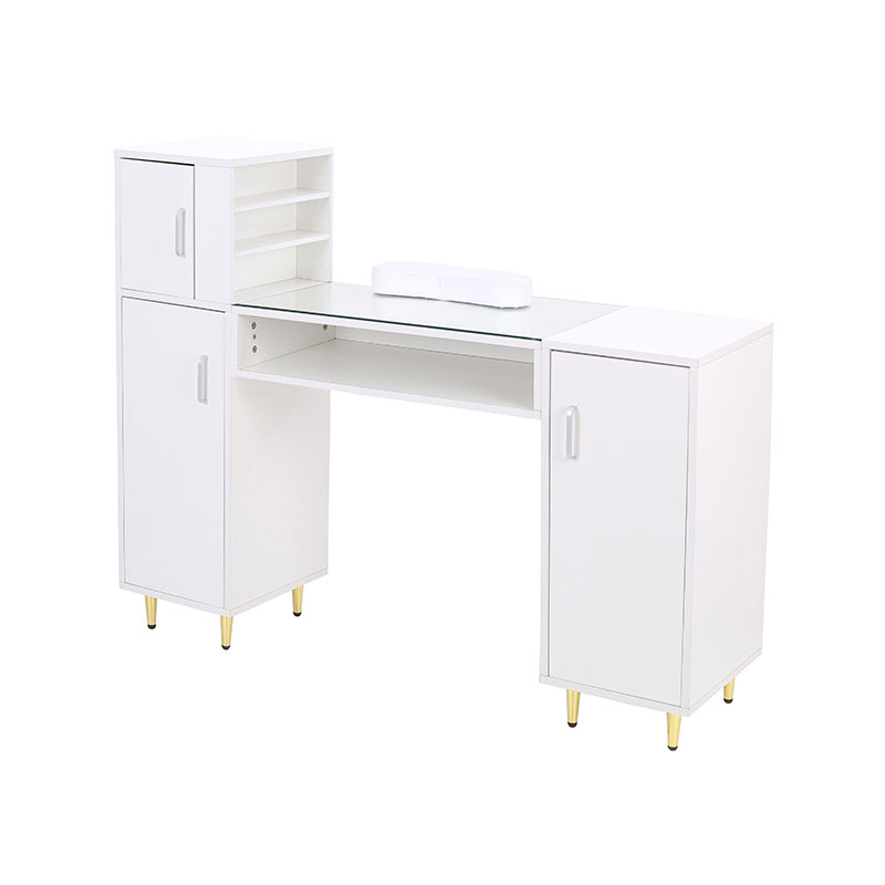 HZ2024BK / HZ2024W Stol za manikuru sa staklenom pločom za tehniku ​​za nokte