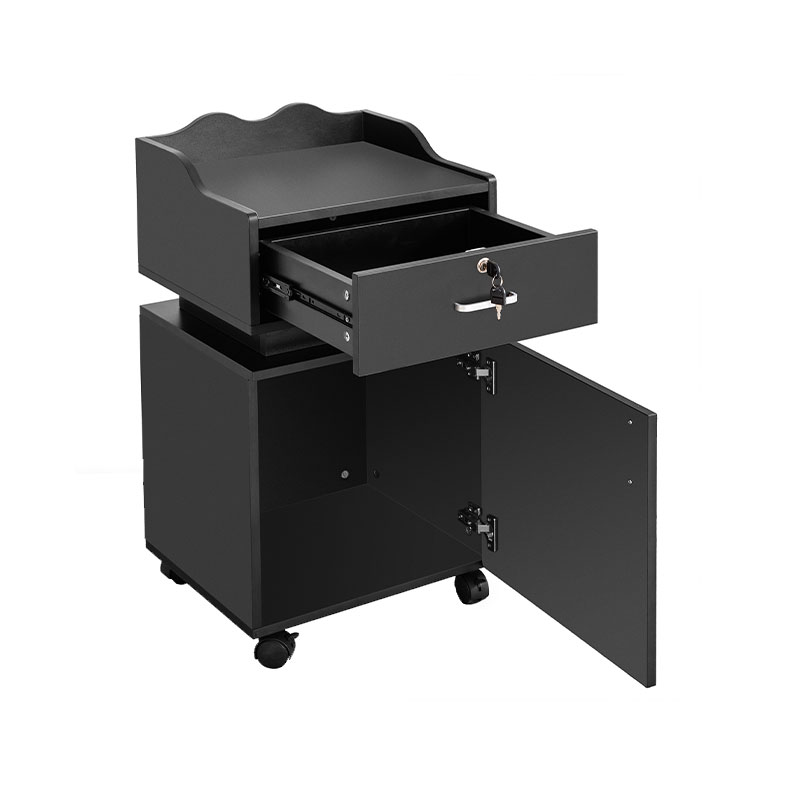 HZ2021 Crni salonski ormarić s kotačićima