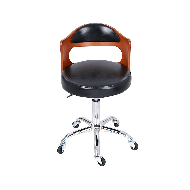 HZ8828 Crno sjedalo s okretnim salonskim stolcem s drvenim naslonom