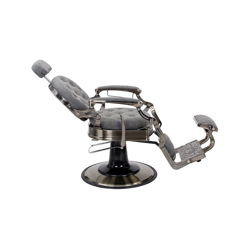 HZ8799QM Siva frizerska stolica s okruglim jastukom