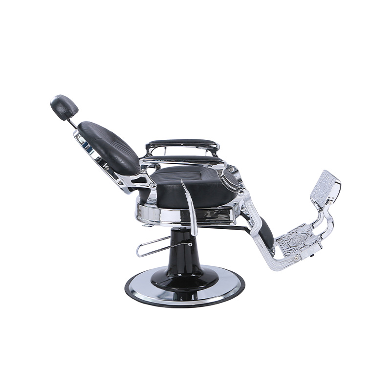 HZ8799C Crni reteo stolac na razvlačenje s klasičnim okomitim uzorkom i podebljanim kvadratnim jastukom