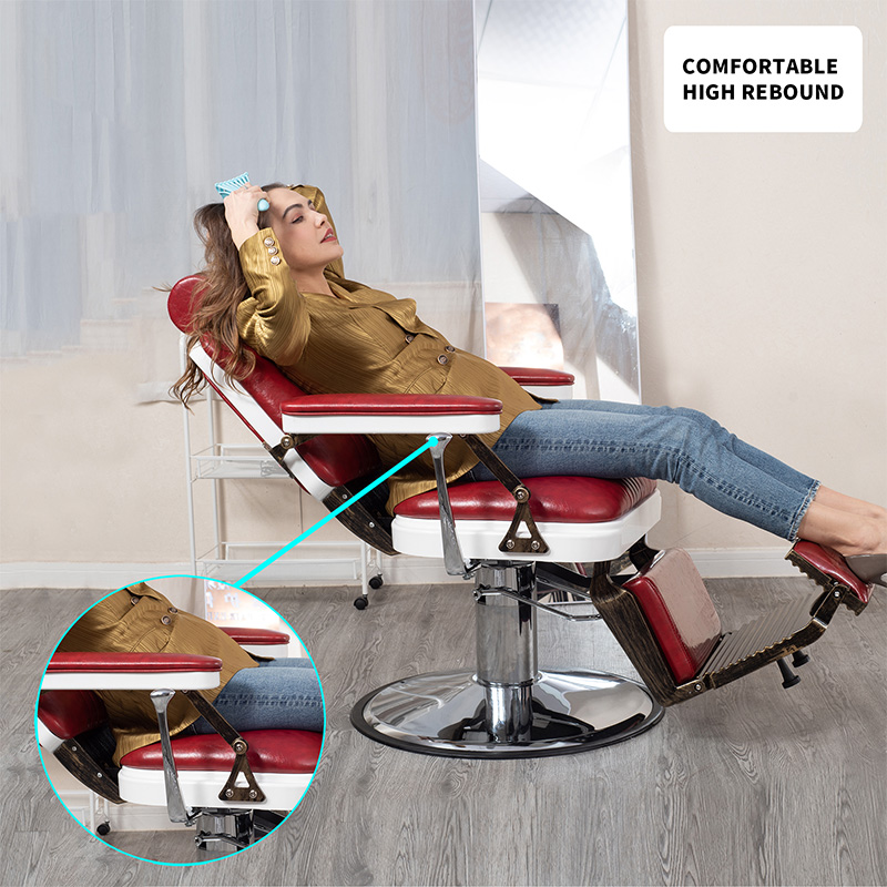 HZ8753BK / HZ8753GR / HZ8753RD Crna vintage brijačka stolica Lincoln