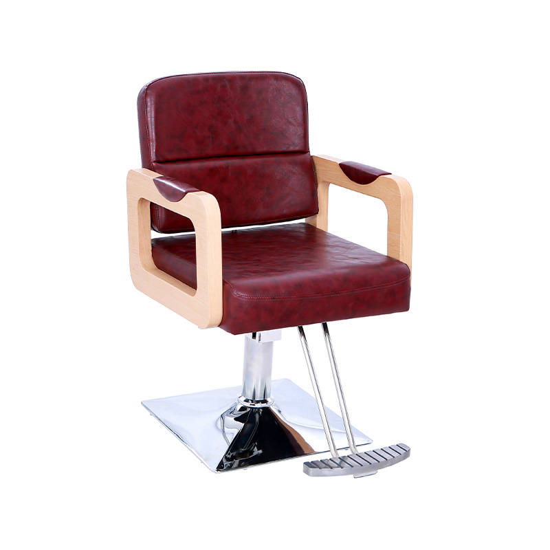 HZ87131 Pork live color kožna stolica s drvenim naslonom za ruke