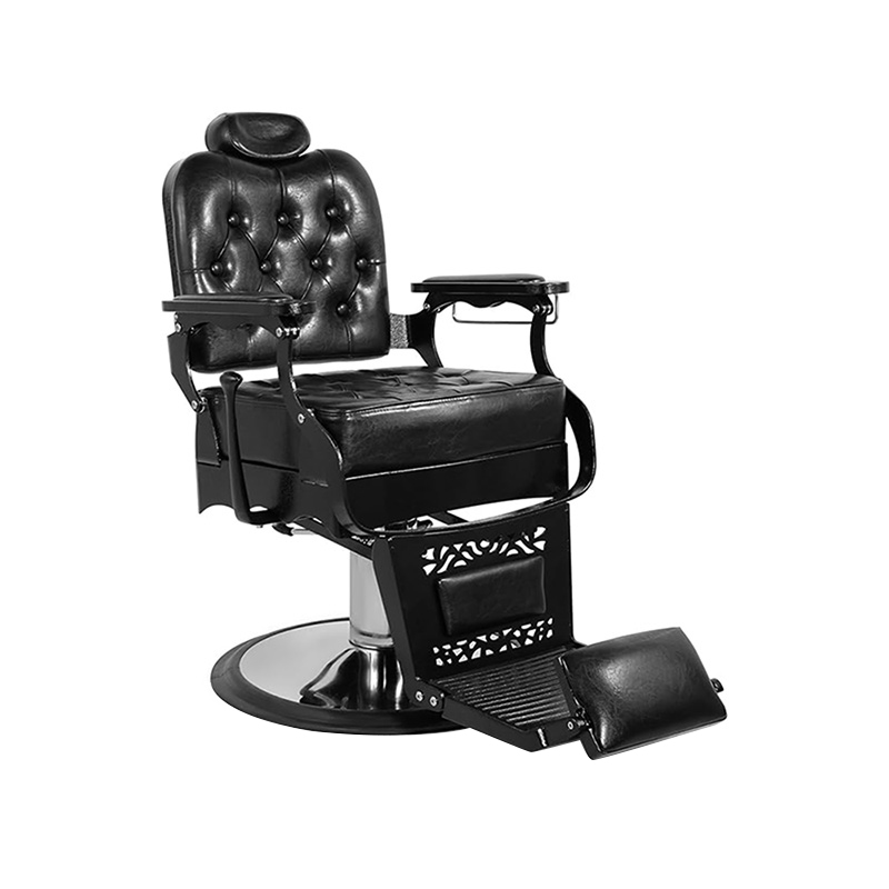 HZ8798 Crni četvrtasti naslon s kopčom vintage frizerski salonski stolci