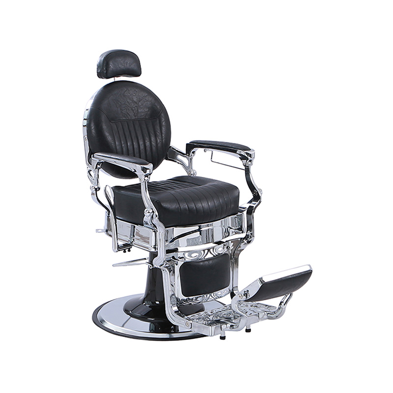 HZ8799C Crni reteo stolac na razvlačenje s klasičnim okomitim uzorkom i podebljanim kvadratnim jastukom