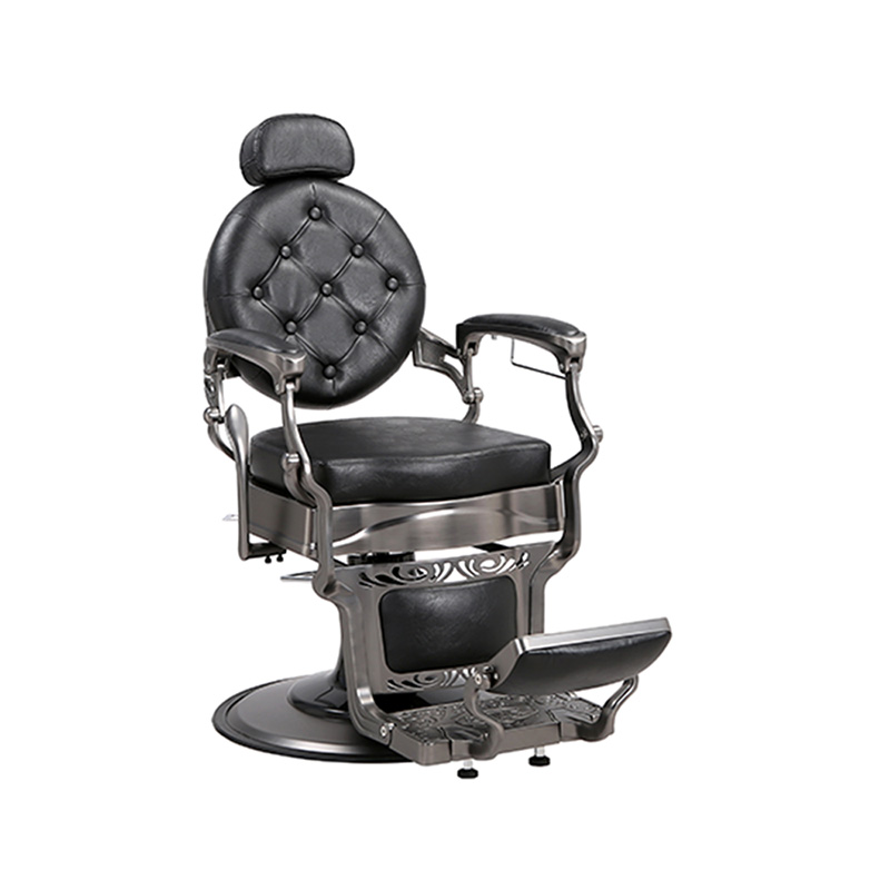 HZ8799Q-H hidraulični retro frizerski stolac s četvrtastim jastukom Gun Grey